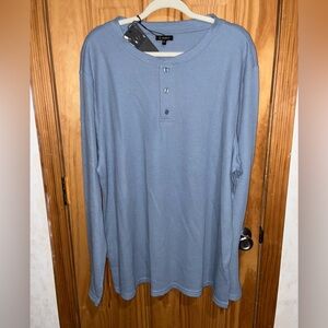 QUALFORT XXL Henley Men’s Long Sleeve Shirt Cotton Blend Mens Pullover Top